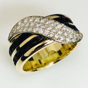 Gouden bicolor briljant ring