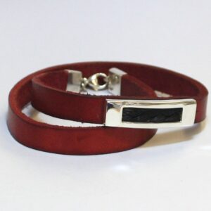 Rood leren armband