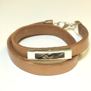 Lichtbruin leren armband