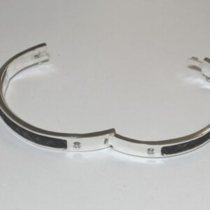 Slavenarmband met 2 brede vlechten & 4 Zirkonias