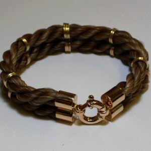 Koord armband dubbel goud