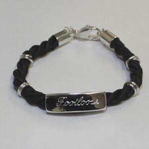 Koord armband met plaat