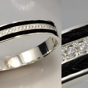 Slavenarmband dubbele vlecht met rij zirkonia's