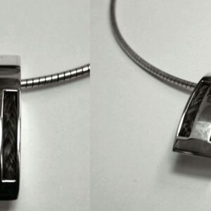 Zilveren hanger strak dubbele vlecht