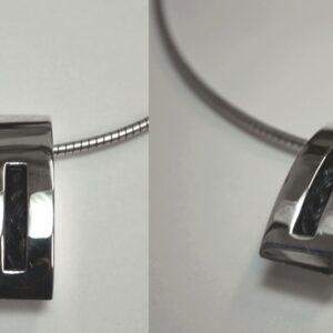 Zilveren hanger strak enkele vlecht